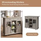 Cassetto portaoggetti, Mobiletto contenitore pieghevole da cucina con piano pieghevole - 2 ante in vetro, portaspezie, portasciugamani per soggiorno, cucina