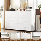 Besiost Set di 2 cassettiere in legno con 3 cassetti, armadietto e comodino