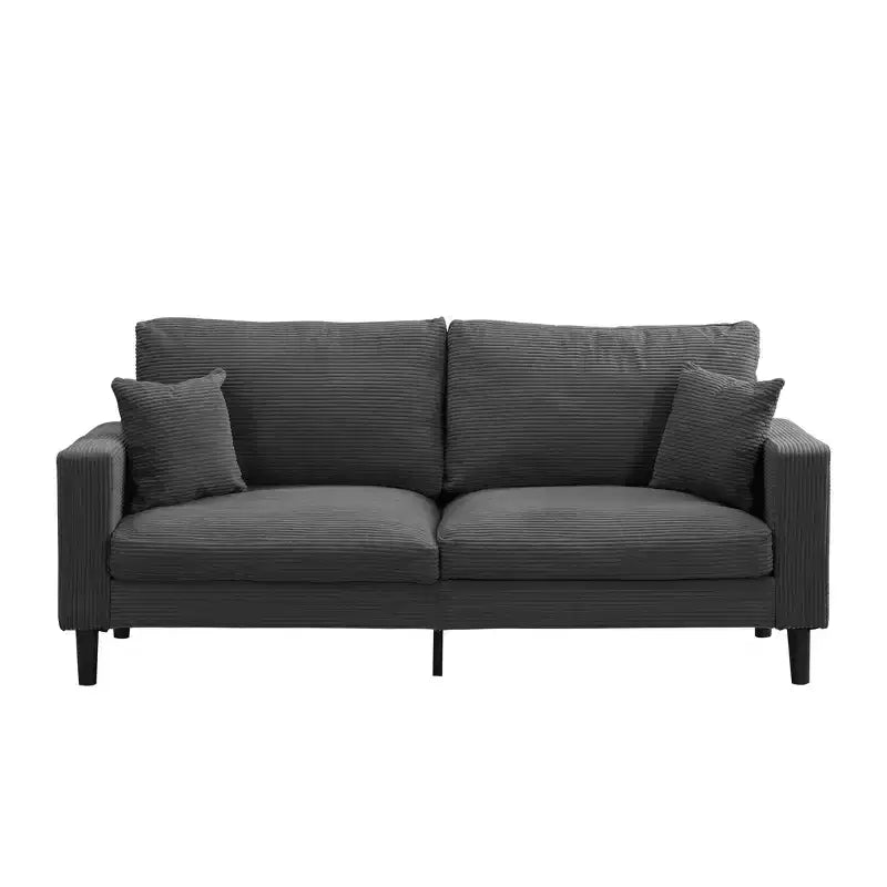 Divano a 3 Posti MAYEERTY con Struttura in Legno, Moderno e Confortevole, Imbottito, per Soggiorno e Camera da Letto, Nero