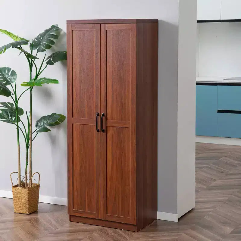 Dispensa da cucina a 2 ante da 160 cm, mobiletto indipendente con 5 ripiani e 2 ripiani regolabili per sala da pranzo