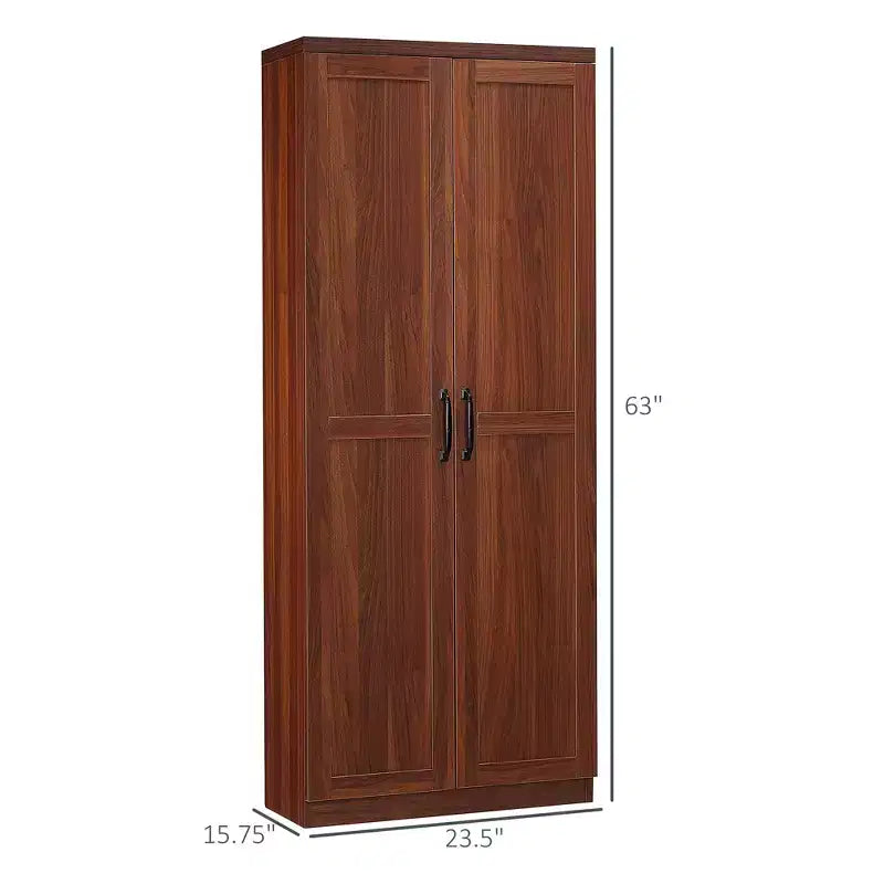 Dispensa da cucina a 2 ante da 160 cm, mobiletto indipendente con 5 ripiani e 2 ripiani regolabili per sala da pranzo