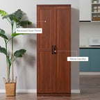 Dispensa da cucina a 2 ante da 160 cm, mobiletto indipendente con 5 ripiani e 2 ripiani regolabili per sala da pranzo