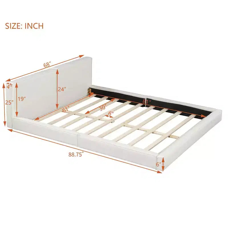 Letto a piattaforma Whisen Queen Size in velluto con testiera imbottita e telaio solido, facile da montare