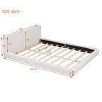 Letto a piattaforma Whisen Queen Size in velluto con testiera imbottita e telaio solido, facile da montare