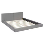 Letto a piattaforma Whisen Queen Size in velluto con testiera imbottita e telaio solido, facile da montare