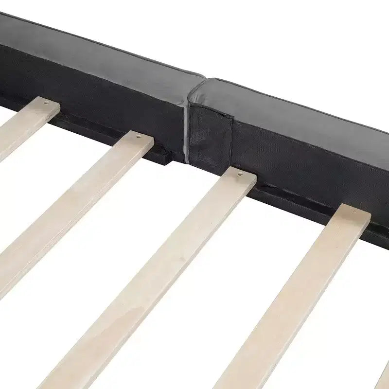 Letto a piattaforma Whisen Queen Size in velluto con testiera imbottita e telaio solido, facile da montare