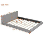 Letto a piattaforma Whisen Queen Size in velluto con testiera imbottita e telaio solido, facile da montare
