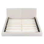 Letto a piattaforma Whisen Queen Size in velluto con testiera imbottita e telaio solido, facile da montare
