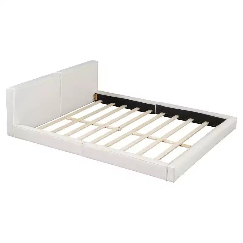 Letto a piattaforma Whisen Queen Size in velluto con testiera imbottita e telaio solido, facile da montare