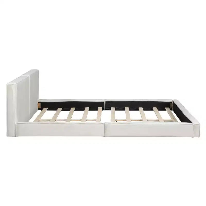 Letto a piattaforma Whisen Queen Size in velluto con testiera imbottita e telaio solido, facile da montare
