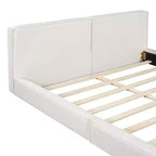 Letto a piattaforma Whisen Queen Size in velluto con testiera imbottita e telaio solido, facile da montare