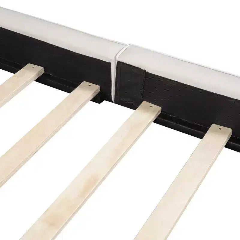 Letto a piattaforma Whisen Queen Size in velluto con testiera imbottita e telaio solido, facile da montare
