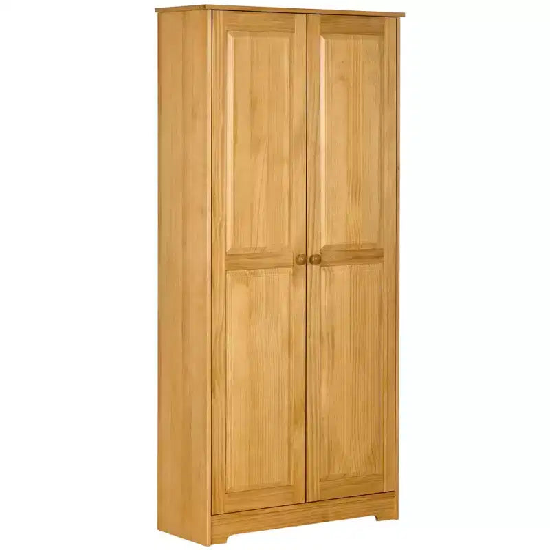 67 Pinewood Kitchen Pantry Storage Cabinet, Freestanding Cabinets with Doors and Shelves