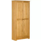 67 Pinewood Kitchen Pantry Storage Cabinet, Freestanding Cabinets with Doors and Shelves