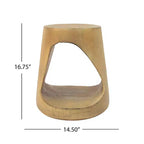 Homy Casa Tavolino in Legno Massello Naturale con Ripiano Aperto, Rovere Rustico