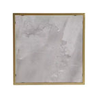 Tavolino Homy Casa con Struttura Geometrica in Ferro e Piano Effetto Marmo, Oro