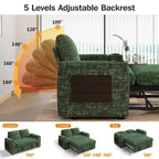 Divano letto a 3 modalità Dyonery Sale con contenitore e porte di ricarica - Montaggio senza attrezzi, schienale regolabile per piccoli spazi/appartamenti/dormitori