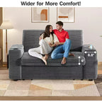 Divano letto a 3 modalità Dyonery Sale con contenitore e porte di ricarica - Montaggio senza attrezzi, schienale regolabile per piccoli spazi/appartamenti/dormitori