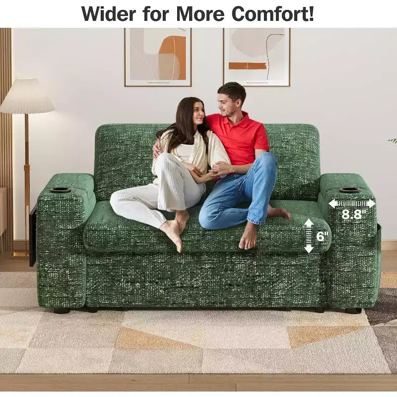 Divano letto a 3 modalità Dyonery Sale con contenitore e porte di ricarica - Montaggio senza attrezzi, schienale regolabile per piccoli spazi/appartamenti/dormitori