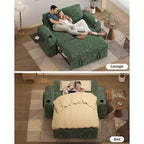 Divano letto a 3 modalità Dyonery Sale con contenitore e porte di ricarica - Montaggio senza attrezzi, schienale regolabile per piccoli spazi/appartamenti/dormitori