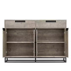 GustoWave Madia Credenza, 55 Pollici Grande Mobile Contenitore Moderno da Cucina con 2 Cassetti e 4 Ante, Tavolo Buffet per Caffè