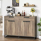 GustoWave Madia Credenza, 55 Pollici Grande Mobile Contenitore Moderno da Cucina con 2 Cassetti e 4 Ante, Tavolo Buffet per Caffè