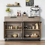 GustoWave Madia Credenza, 55 Pollici Grande Mobile Contenitore Moderno da Cucina con 2 Cassetti e 4 Ante, Tavolo Buffet per Caffè