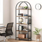 Libreria ad arco a 5 ripiani alta 179.8 cm, scaffale alto per CD/libri, organizer da ufficio, libreria moderna per camera da letto e soggiorno