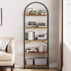 Libreria ad arco a 5 ripiani alta 179.8 cm, scaffale alto per CD/libri, organizer da ufficio, libreria moderna per camera da letto e soggiorno