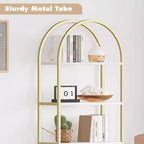 Libreria ad arco a 5 ripiani alta 179.8 cm, scaffale alto per CD/libri, organizer da ufficio, libreria moderna per camera da letto e soggiorno