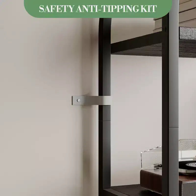 Libreria ad arco a 5 ripiani alta 179.8 cm, scaffale alto per CD/libri, organizer da ufficio, libreria moderna per camera da letto e soggiorno