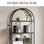 Libreria ad arco a 5 ripiani alta 179.8 cm, scaffale alto per CD/libri, organizer da ufficio, libreria moderna per camera da letto e soggiorno