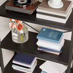 Libreria ad arco a 5 ripiani alta 179.8 cm, scaffale alto per CD/libri, organizer da ufficio, libreria moderna per camera da letto e soggiorno