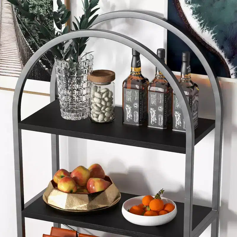 Libreria ad arco a 5 ripiani alta 179.8 cm, scaffale alto per CD/libri, organizer da ufficio, libreria moderna per camera da letto e soggiorno
