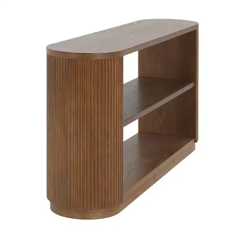 Okak Consolle Moderna Stretta con Design ad Angolo Arrotondato, Tavolino Multiuso per Ingresso, Tavolino d'Appoggio per Ingresso, Soggiorno