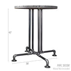 Gambe da Tavolo in Tubo Pipe Decor Black Jack, Altezza Bar