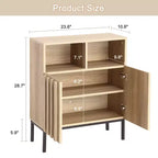 COZONY Credenza a Buffet Industriale 72,9 cm H, Madia Moderna con Anta a Pannello Scanalato e Gambe in Metallo per Soggiorno Sala da Pranzo