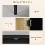 Madia Bohemien, Credenza da 80 cm con 2 Ante in Rattan e Ripiani per Soggiorno, Corridoio