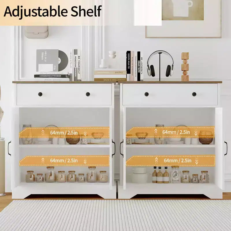 Credenza moderna, Mobile buffet, Ripiani regolabili, Dispensa da cucina in legno, Tavolo buffet moderno per bar del caffè,