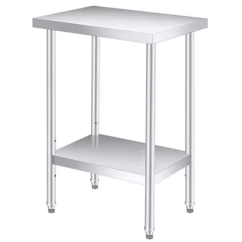 Stainless Steel Workbench, Commercial Kitchen Workbench with Adjustable Bottom Shelf, Suitable for Restaurants, Hotels, Garages, Indoors and Outdoors