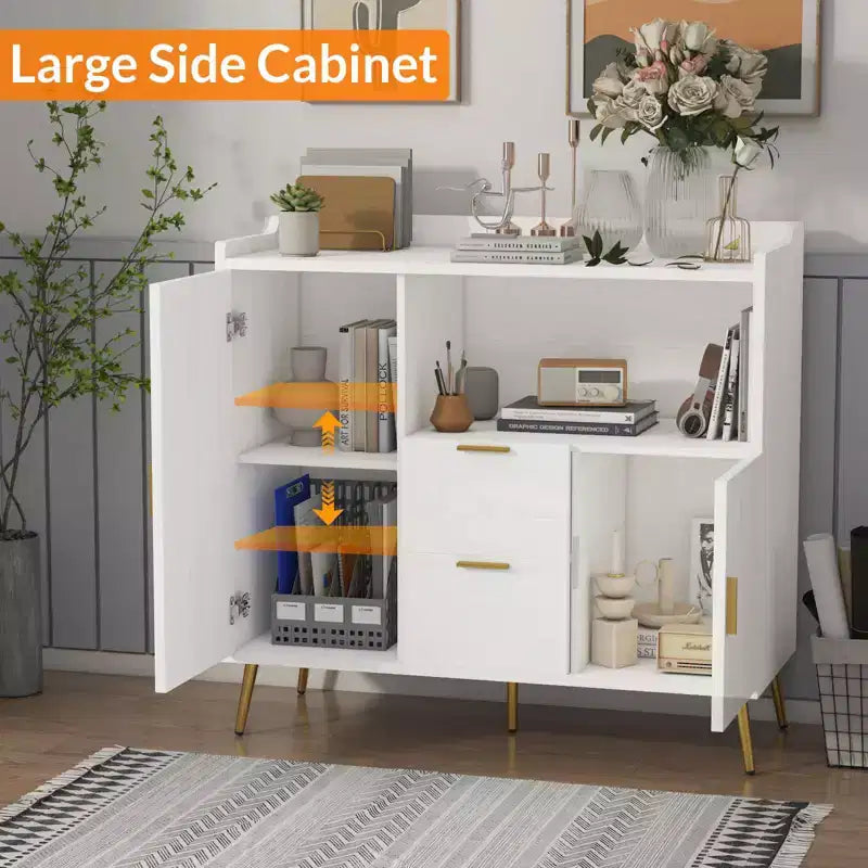 Grande credenza da cucinaMobile credenza in stile rustico con 2 cassetti e 2 ante,