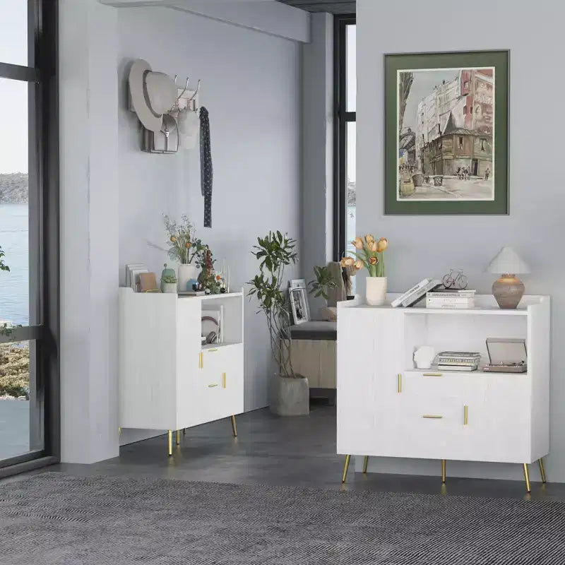 Grande credenza da cucinaMobile credenza in stile rustico con 2 cassetti e 2 ante,