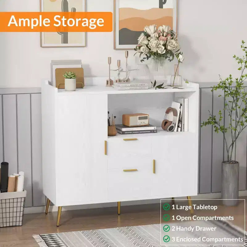 Grande credenza da cucinaMobile credenza in stile rustico con 2 cassetti e 2 ante,