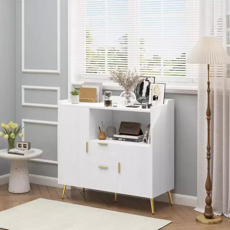 Grande credenza da cucinaMobile credenza in stile rustico con 2 cassetti e 2 ante,