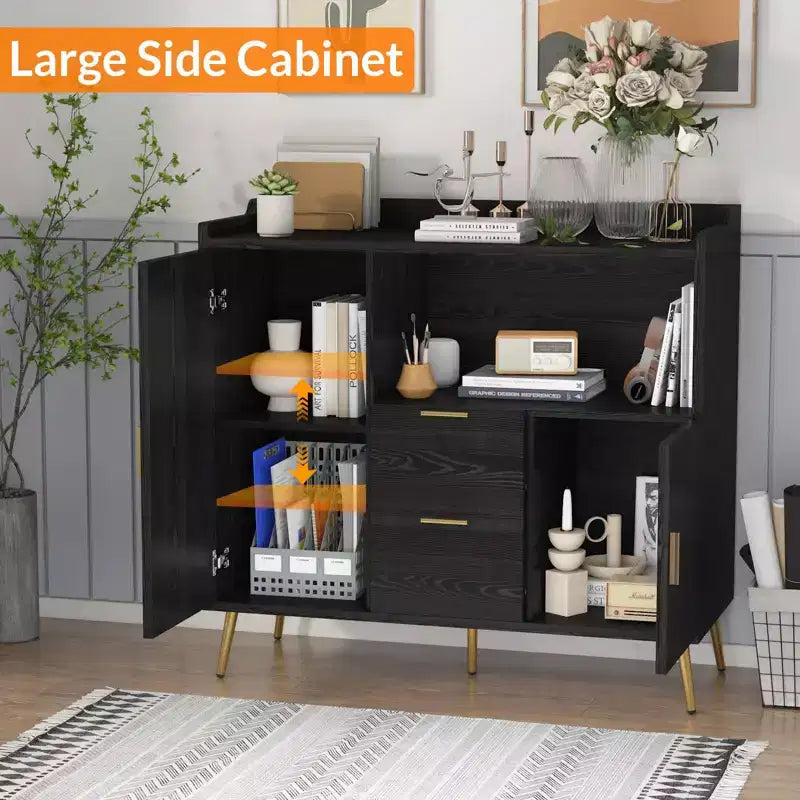 Grande credenza da cucinaMobile credenza in stile rustico con 2 cassetti e 2 ante,