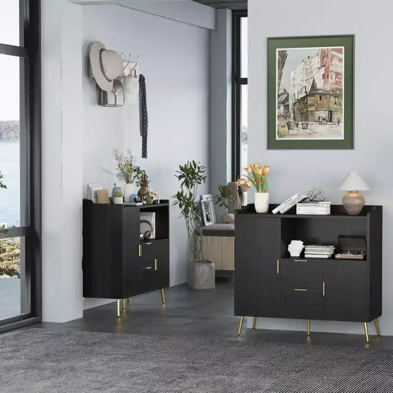 Grande credenza da cucinaMobile credenza in stile rustico con 2 cassetti e 2 ante,