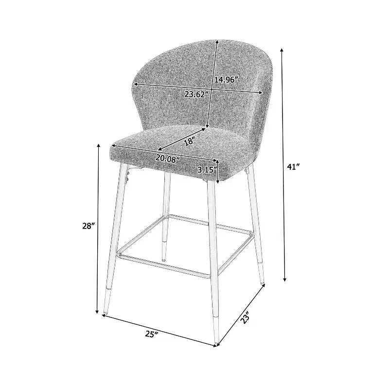 MAYEERTY Sedie da Pranzo Set da 2, Schienale in Rattan, Struttura in Metallo, Rivestimento in Bouclé per Soggiorno