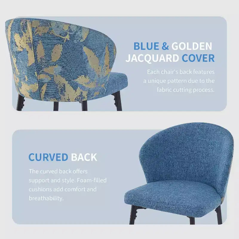 MAYEERTY Sedie da Pranzo Set da 2, Schienale in Rattan, Struttura in Metallo, Rivestimento in Bouclé per Soggiorno