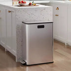 COZONY Pattumiera Doppia in Acciaio Inox con Coperchio a Pedale, Cestelli Estraibili, Pattumiera da Cucina per Riciclaggio per la Gestione dei Rifiuti in Casa e Ufficio