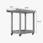 Carrello da Servizio Versatile - Carrello da Esterno a Due Ripiani con Ruote e Ripiano con Coperchio - Capacità 227 kg - Adatto per Casa, Ufficio, Patio e Barbecue
